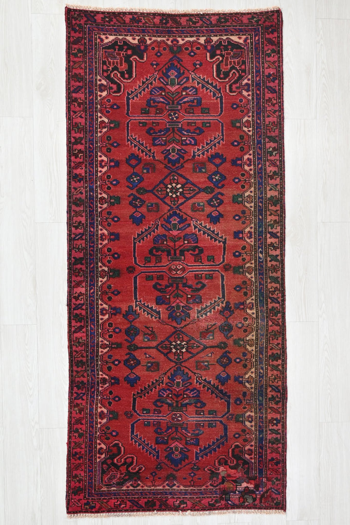 red Medium rug 3' 1" x 7' 4"