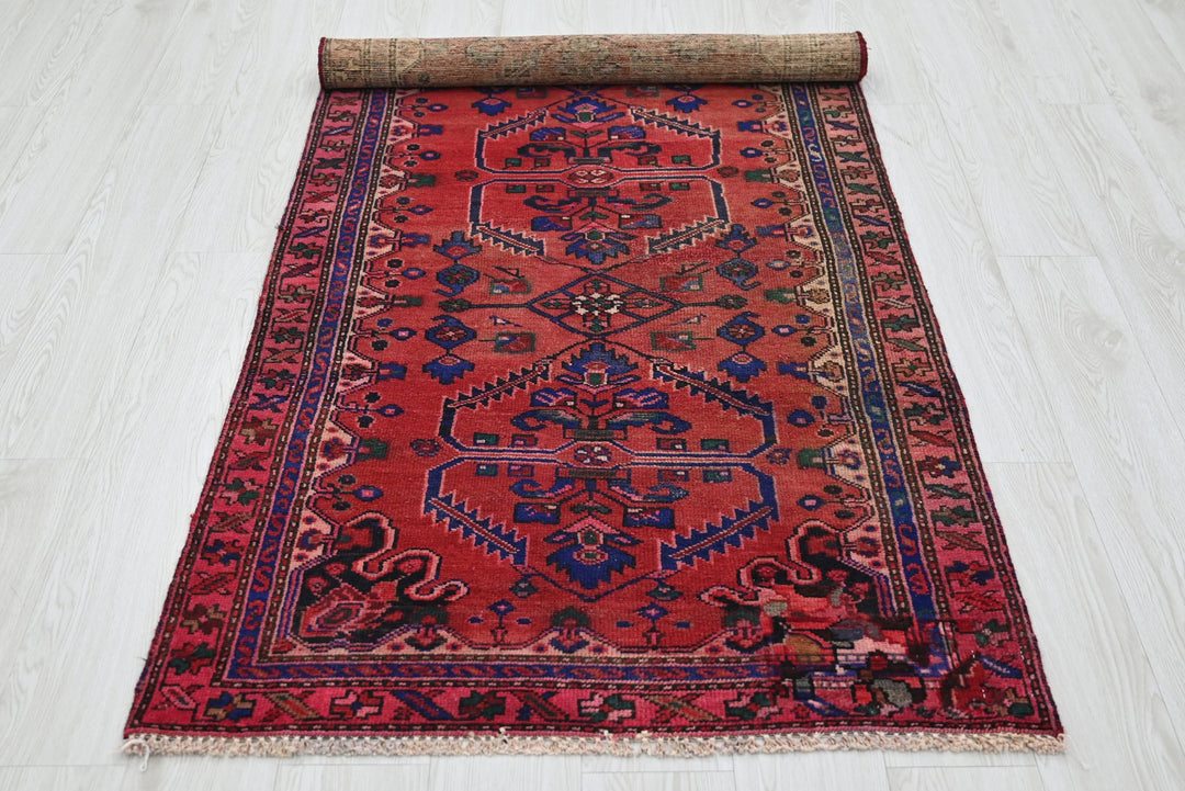 red Medium rug 3' 1" x 7' 4"