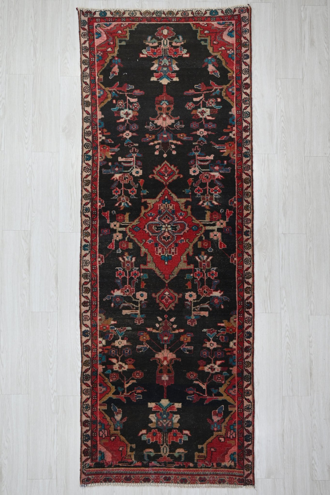 black Runner rug 3' 1" x 8' 10"