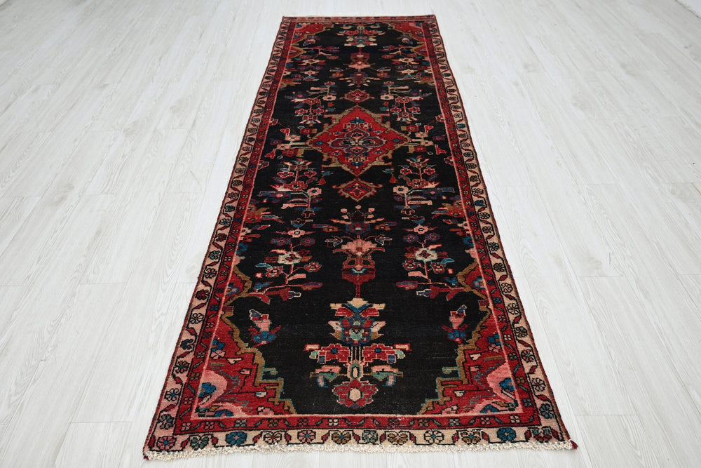 black Runner rug 3' 1" x 8' 10"