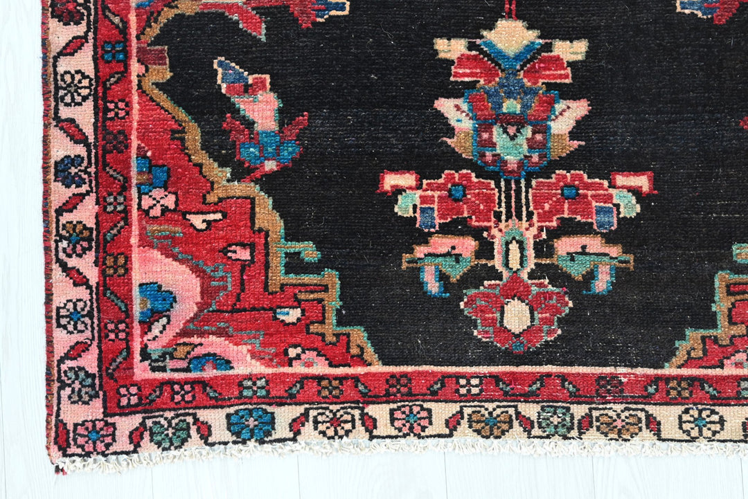 black Runner rug 3' 1" x 8' 10"