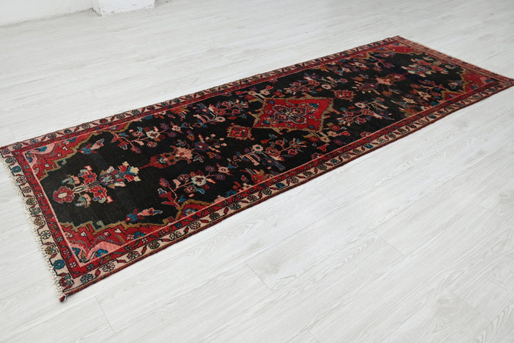 black Runner rug 3' 1" x 8' 10"