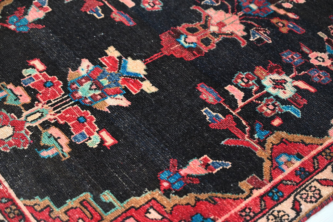 black Runner rug 3' 1" x 8' 10"