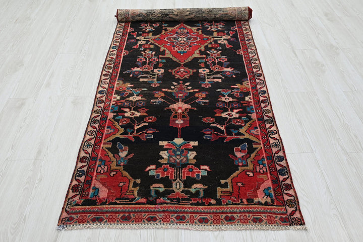 black Runner rug 3' 1" x 8' 10"