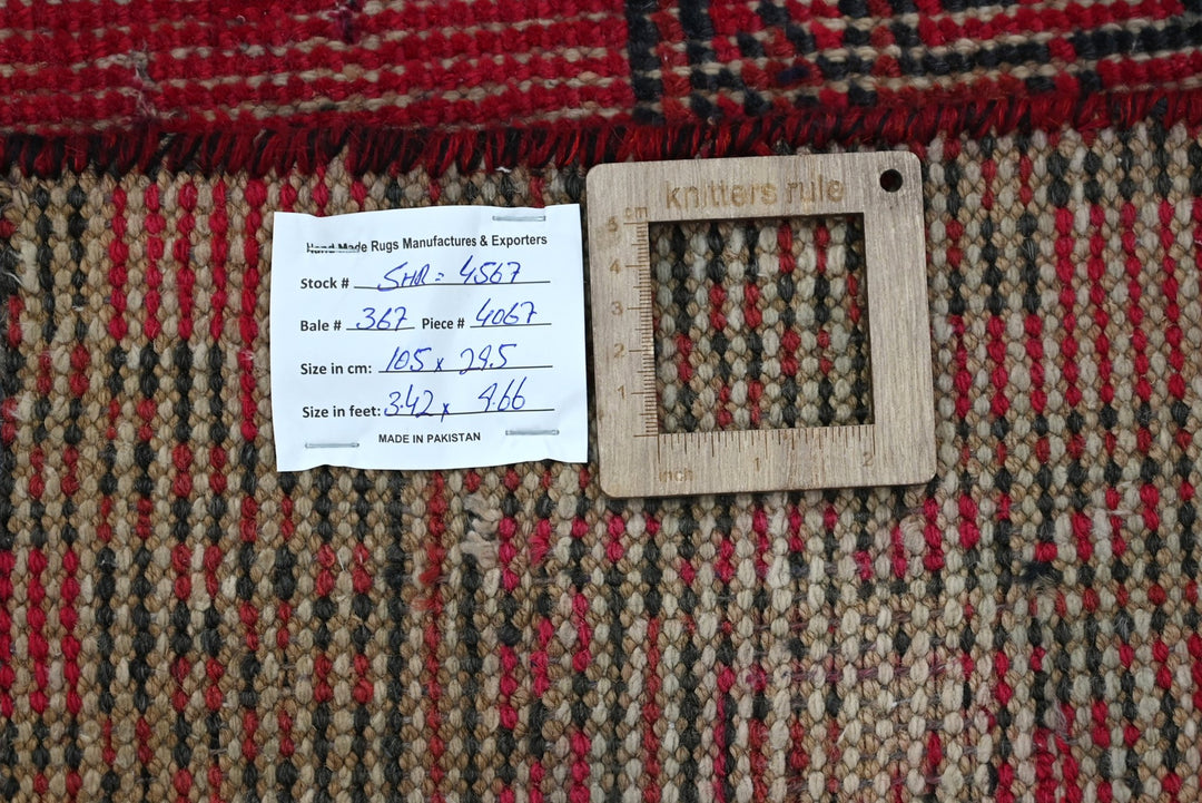 red Runner rug 3' 5" x 9' 8"