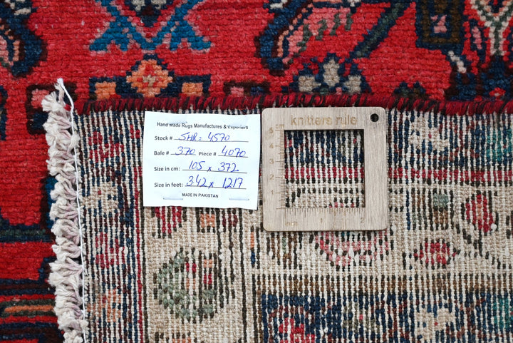 red Runner rug 3' 5" x 12' 2"