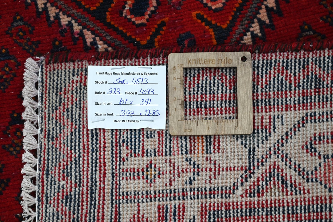 red Runner rug 3' 4" x 12' 10"