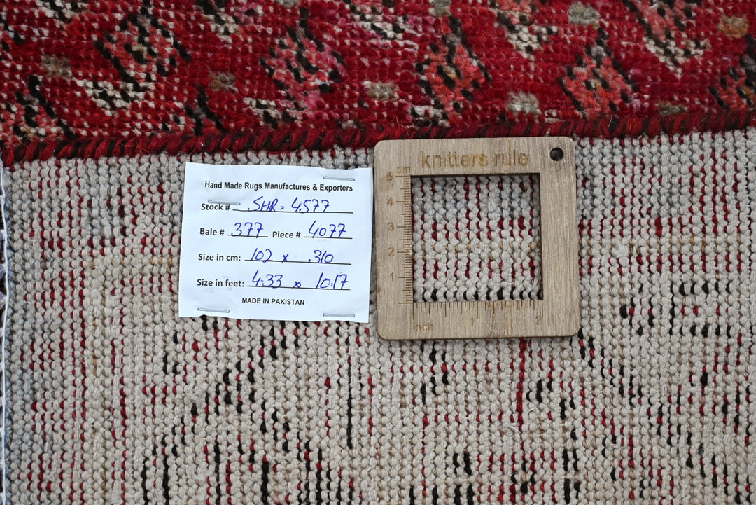 red Runner rug 3' 4" x 10' 2"
