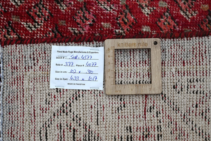 red Runner rug 3' 4" x 10' 2"