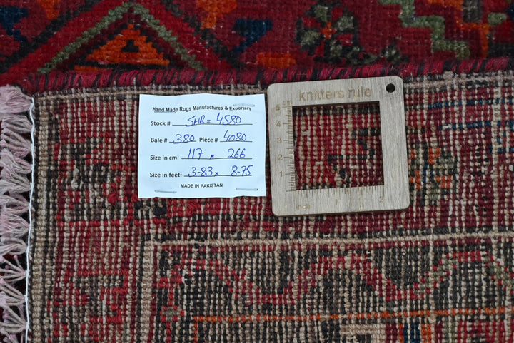 red Medium rug 3' 10" x 8' 9"