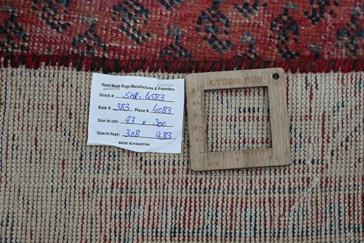 red Runner rug 3' 1" x 9' 10"