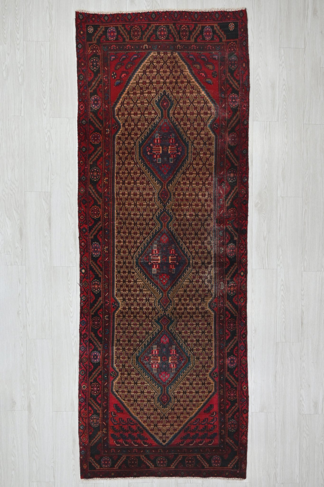 brown Runner rug 3' 4" x 9' 6"