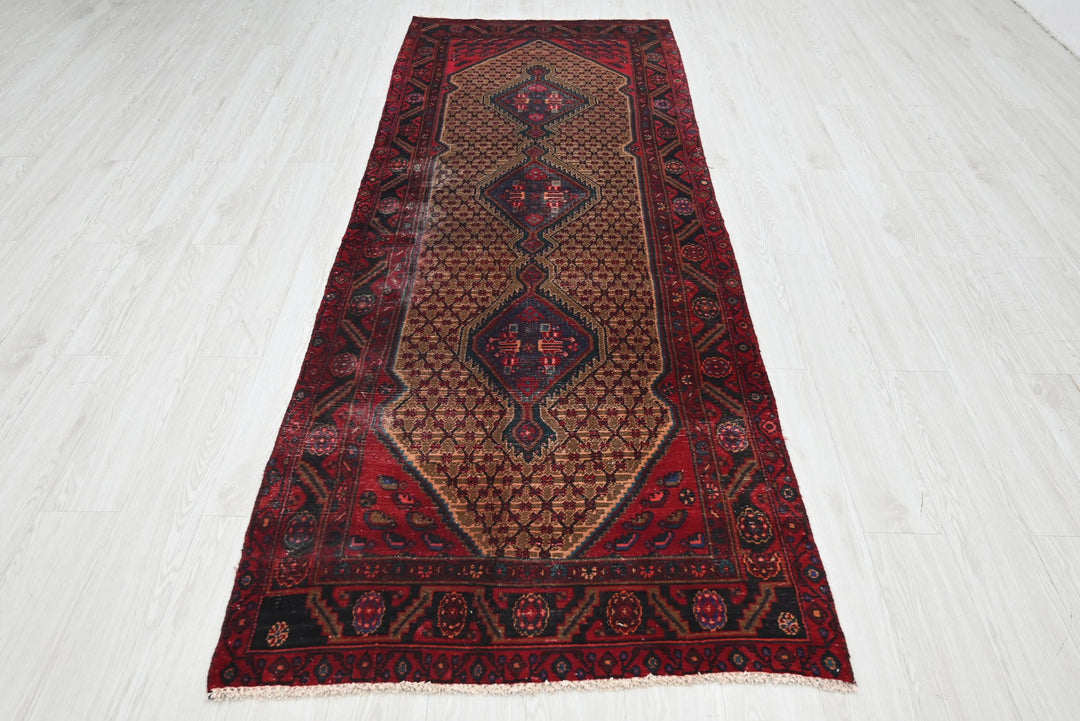 brown Runner rug 3' 4" x 9' 6"