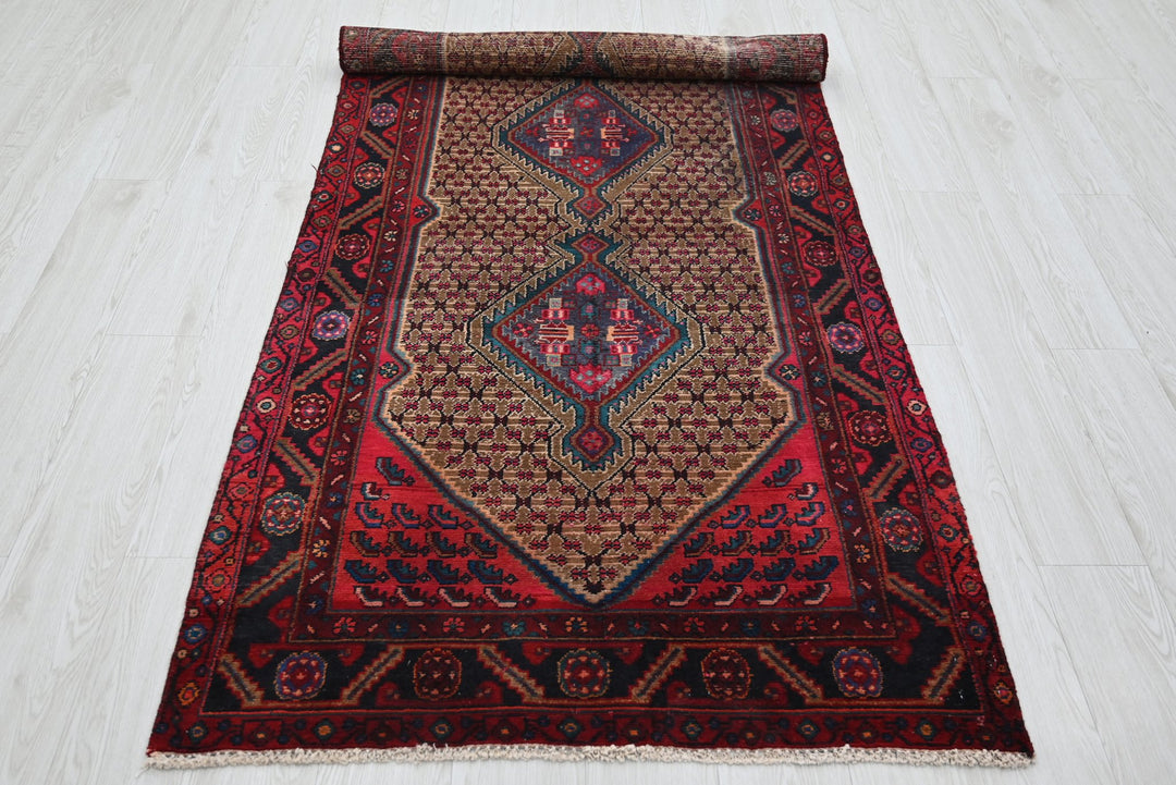 brown Runner rug 3' 4" x 9' 6"