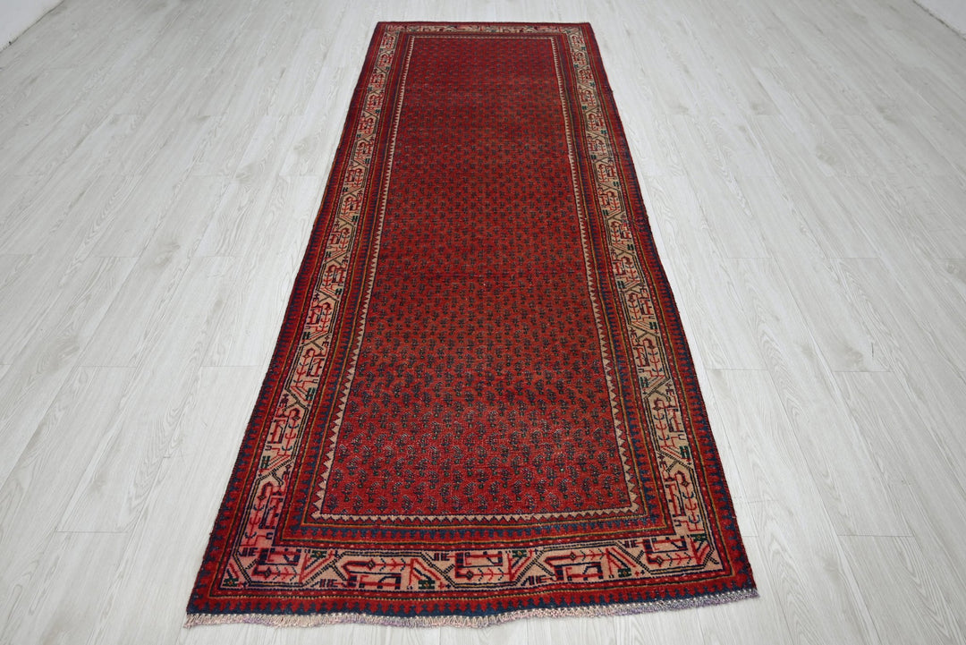 red Runner rug 3' 4" x 9' 10"