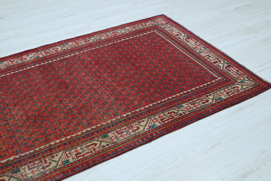 red Runner rug 3' 4" x 9' 10"