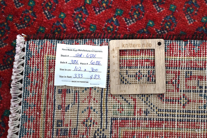 red Runner rug 3' 4" x 9' 10"