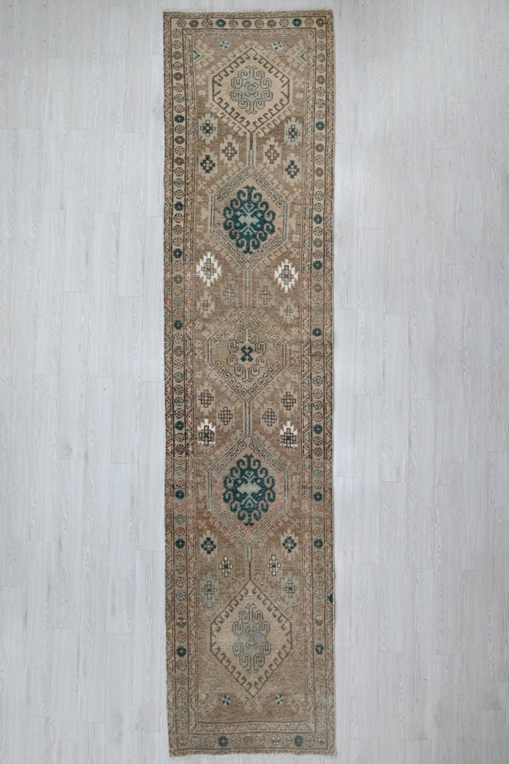 brown Runner rug 3' 1" x 13' 1"