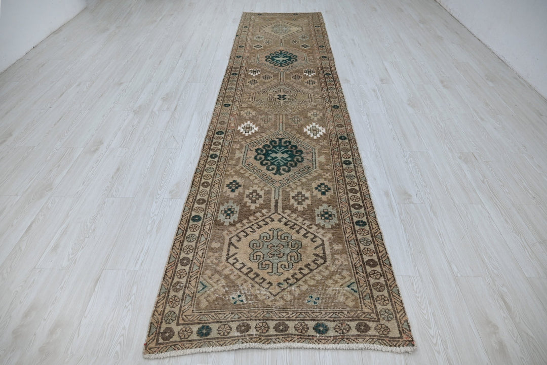 brown Runner rug 3' 1" x 13' 1"