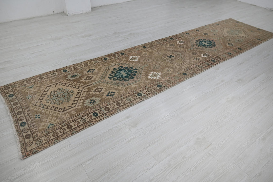 brown Runner rug 3' 1" x 13' 1"