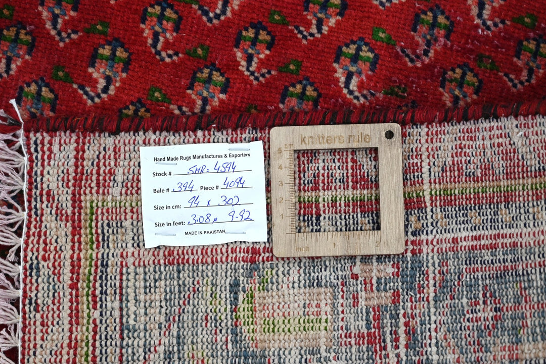 red Runner rug 3' 1" x 9' 11"