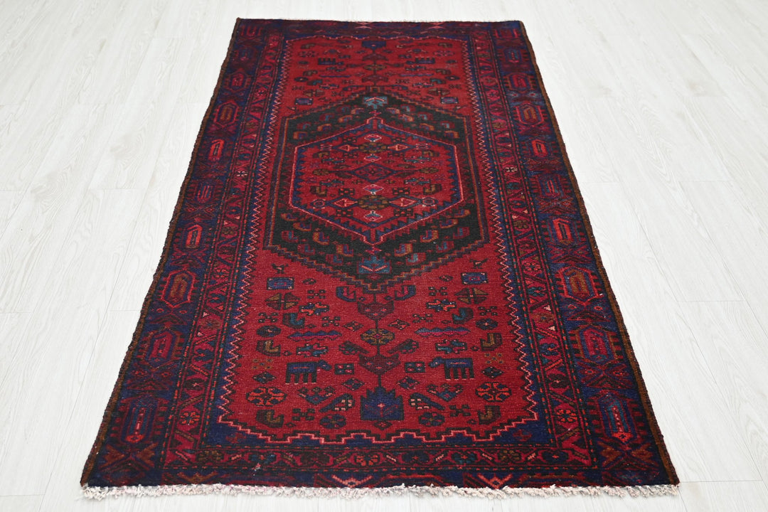 red Accent rug 3' 3" x 6' 5"