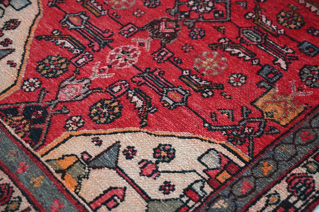 red Accent rug 3' 1" x 6' 3"