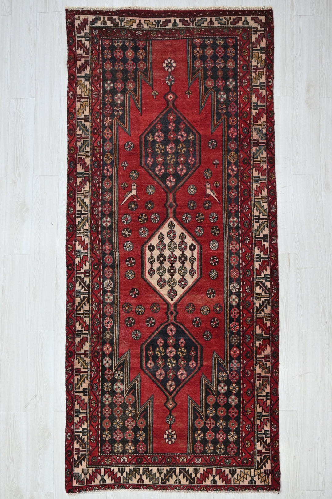 red Medium rug 4' 0" x 8' 11"