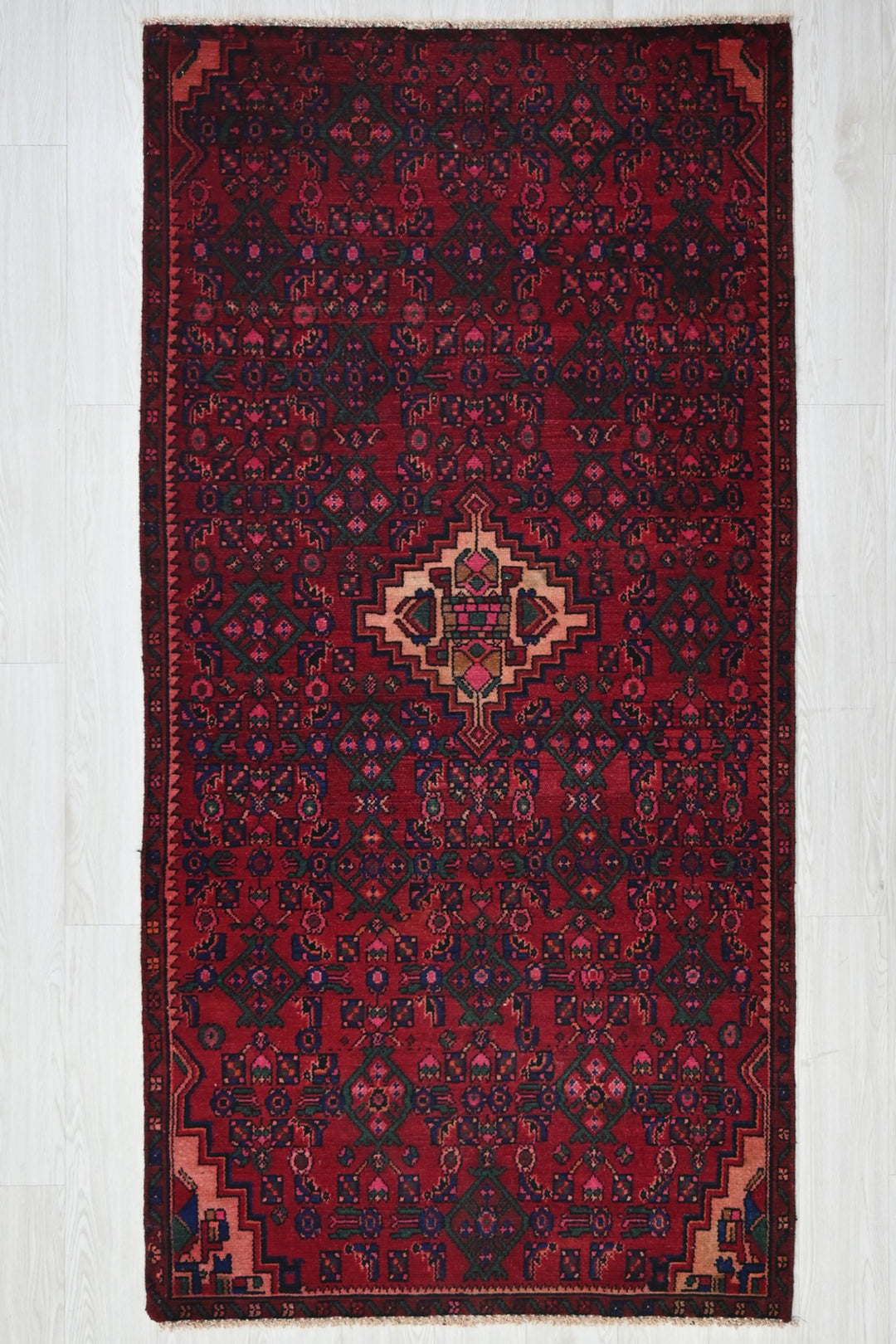red Medium rug 3' 7" x 7' 5"