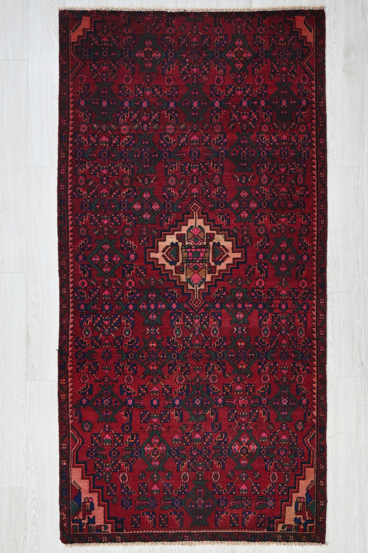 red Medium rug 3' 7" x 7' 5"