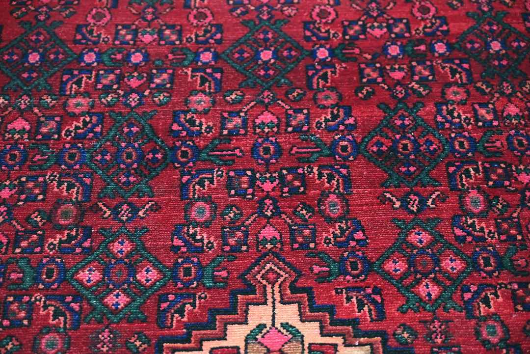 red Medium rug 3' 7" x 7' 5"