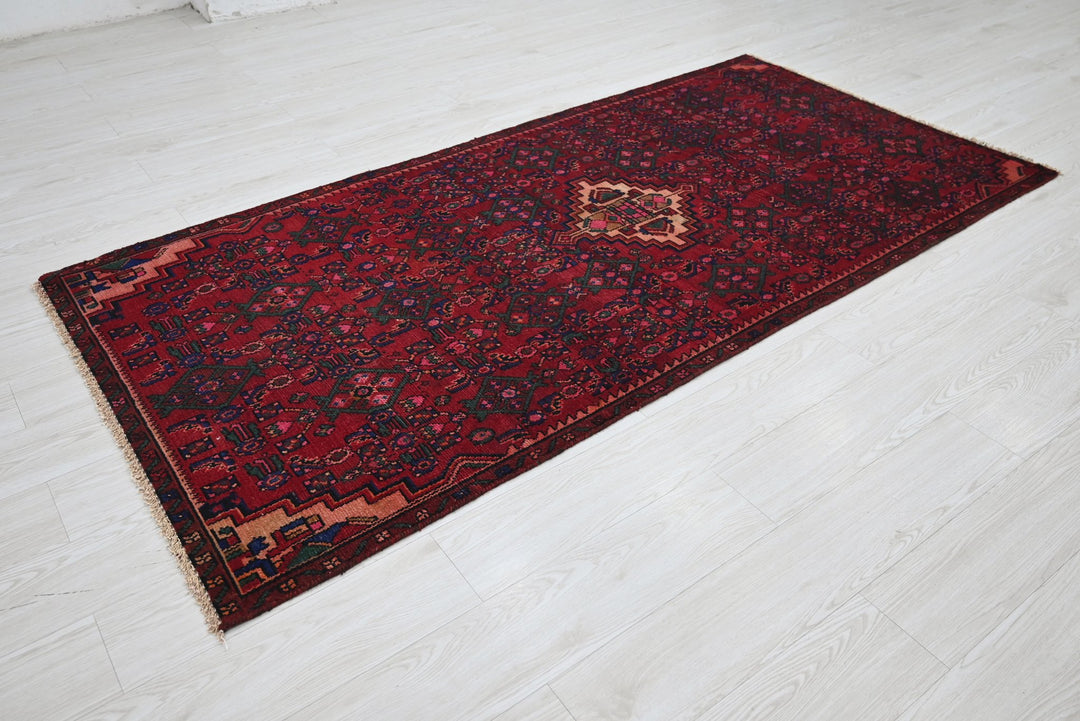 red Medium rug 3' 7" x 7' 5"
