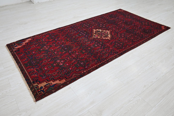 red Medium rug 3' 7" x 7' 5"