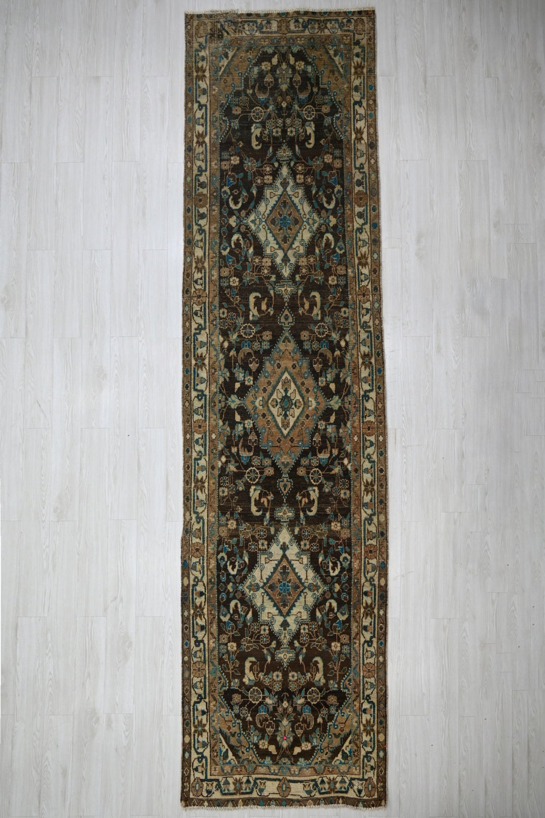 brown Runner rug 3' 4" x 13' 0"