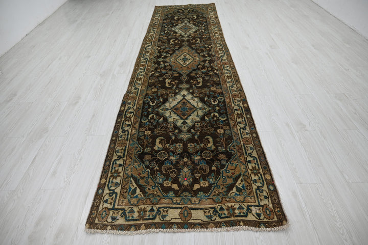 brown Runner rug 3' 4" x 13' 0"