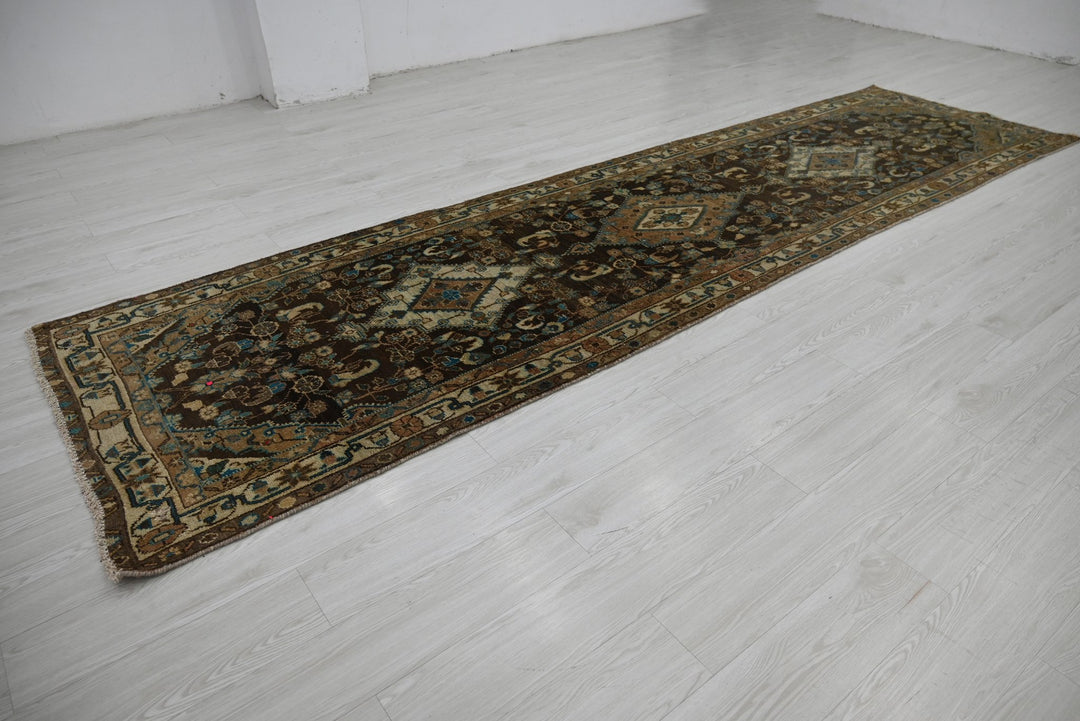 brown Runner rug 3' 4" x 13' 0"