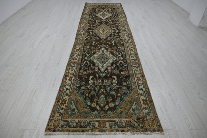 brown Runner rug 3' 4" x 13' 0"