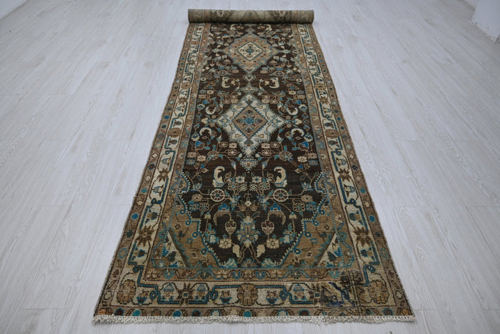 brown Runner rug 3' 4" x 13' 0"