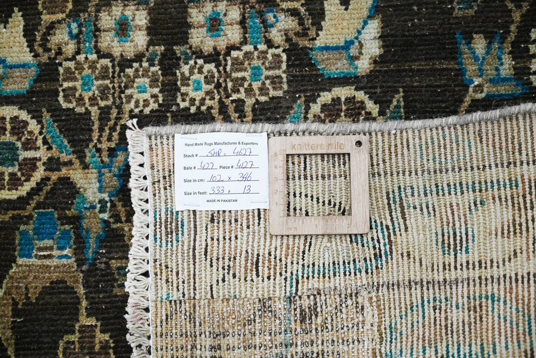 brown Runner rug 3' 4" x 13' 0"