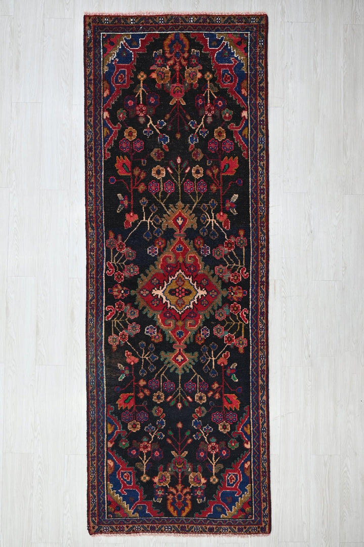 black Runner rug 3' 0" x 8' 11"