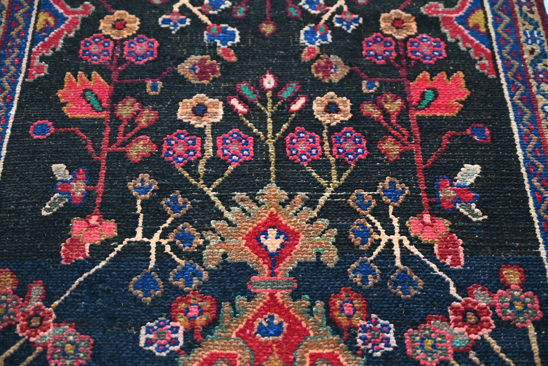 black Runner rug 3' 0" x 8' 11"