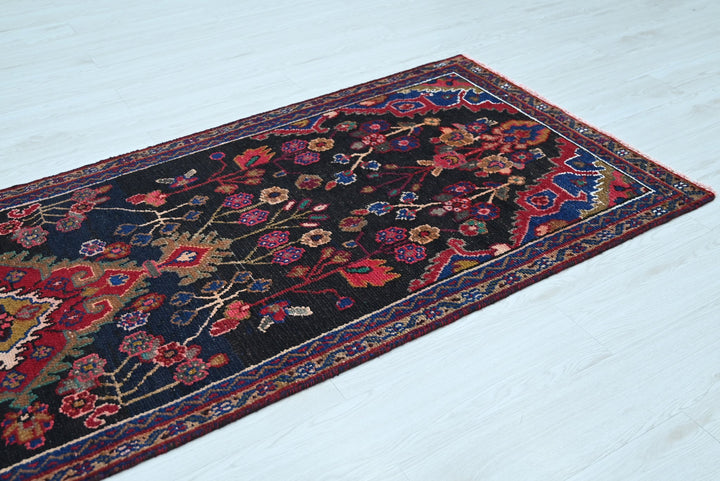 black Runner rug 3' 0" x 8' 11"