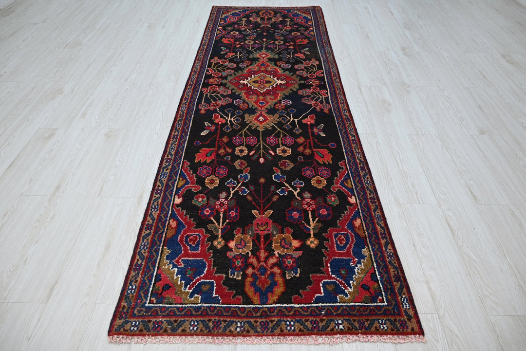 black Runner rug 3' 0" x 8' 11"
