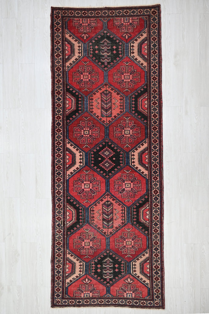 red Runner rug 3' 4" x 9' 11"