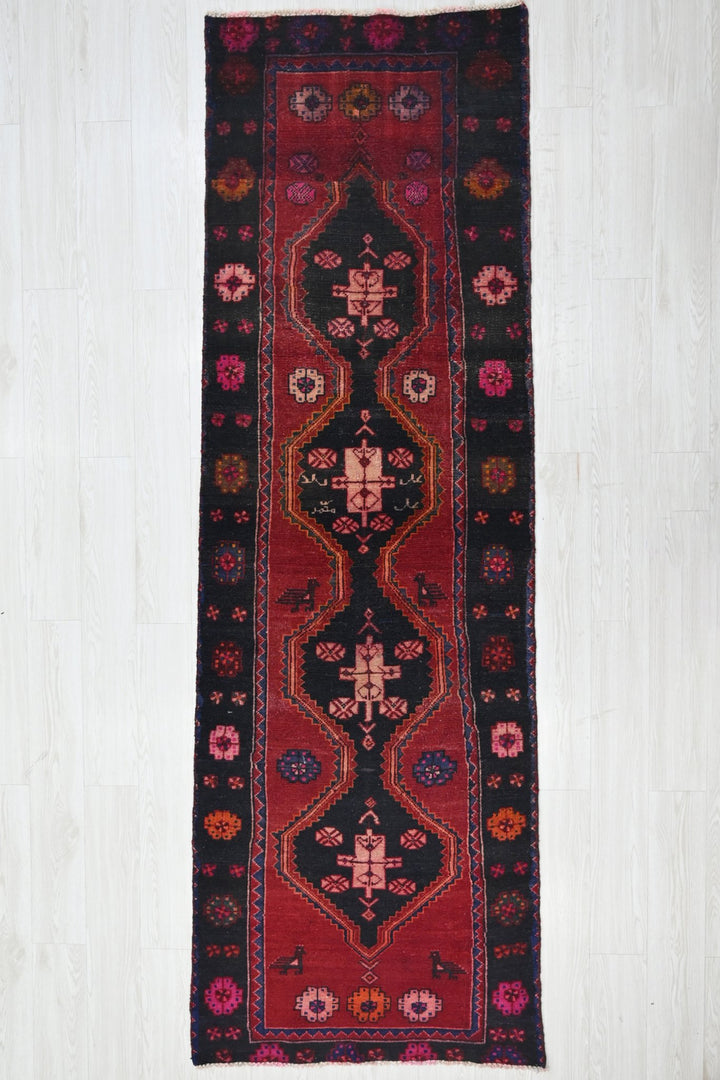 black Runner rug 2' 11" x 9' 4"