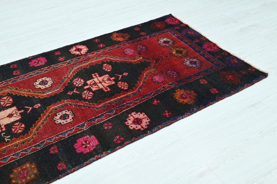 black Runner rug 2' 11" x 9' 4"