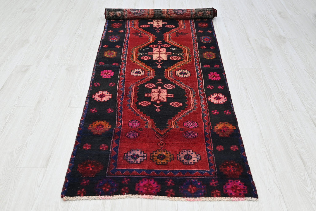 black Runner rug 2' 11" x 9' 4"