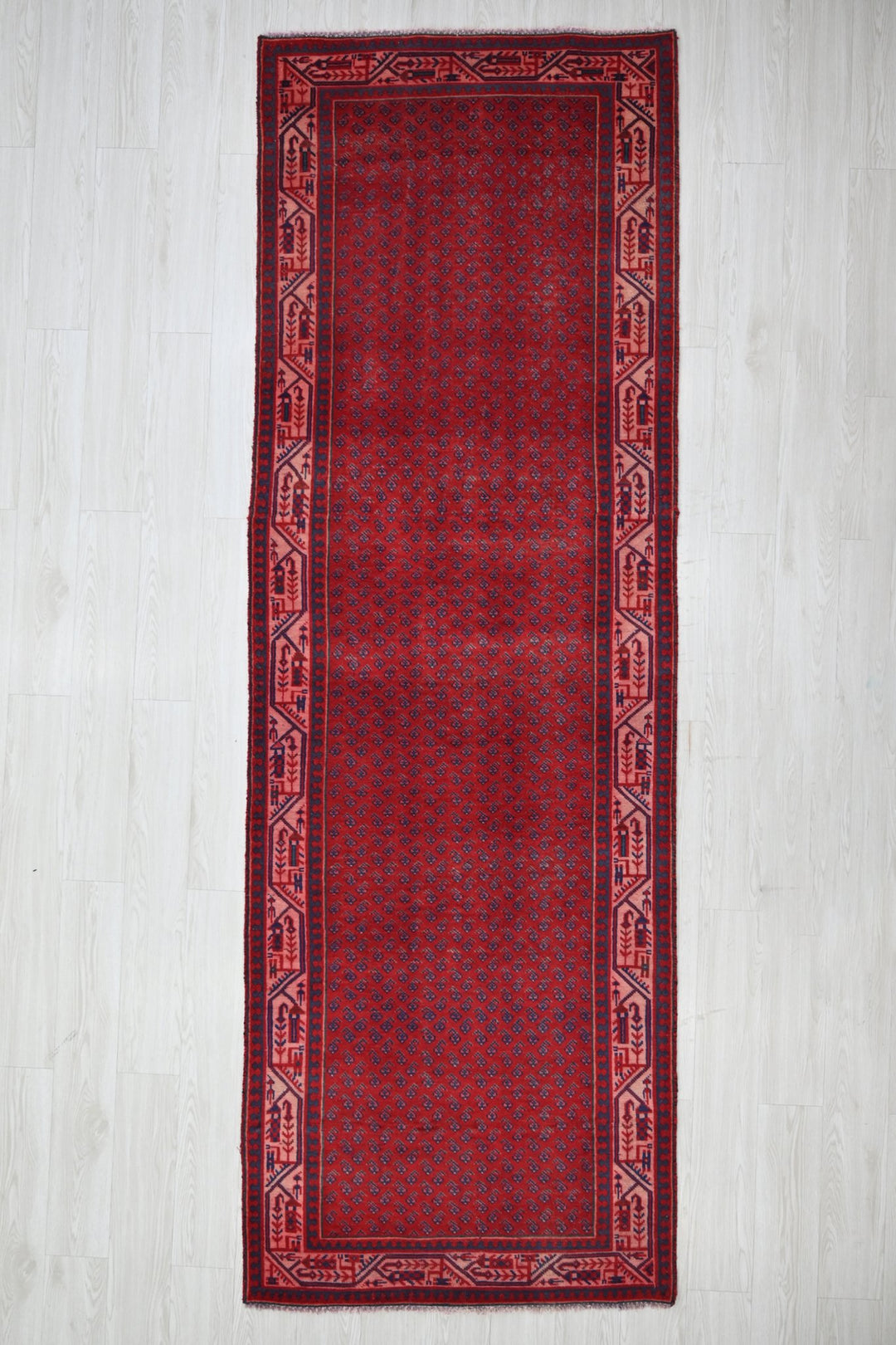 red Runner rug 3' 4" x 10' 2"