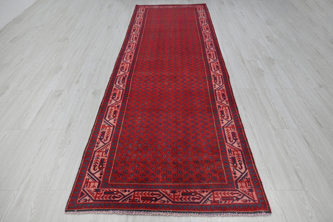 red Runner rug 3' 4" x 10' 2"