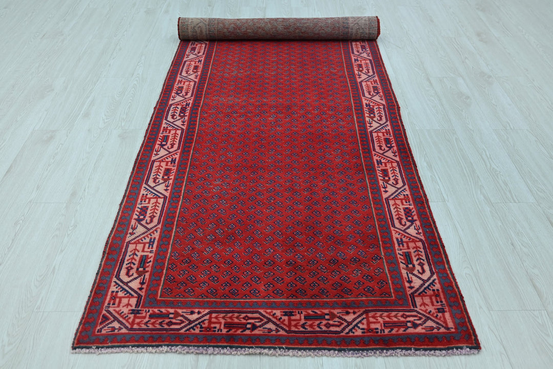 red Runner rug 3' 4" x 10' 2"